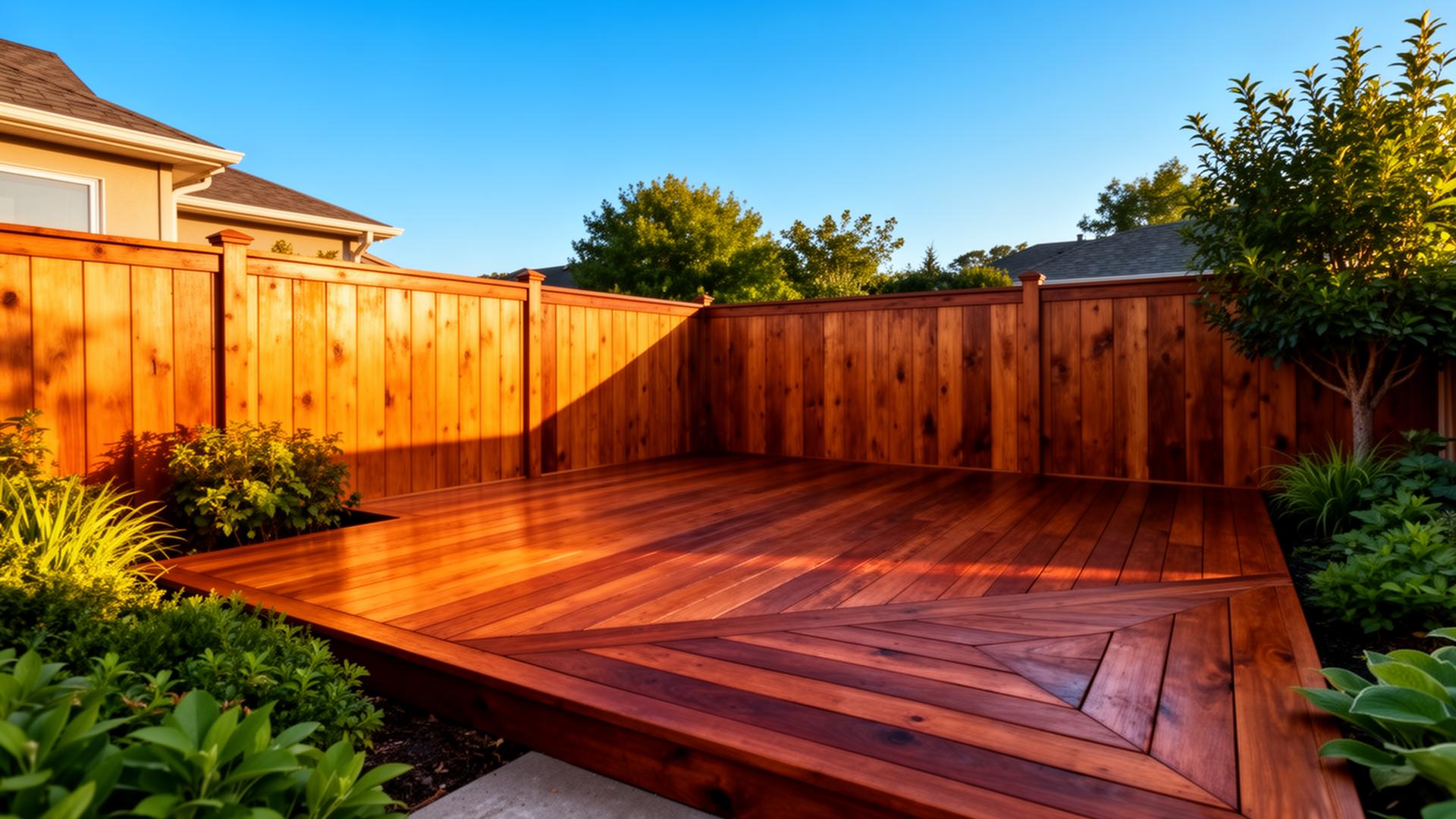 Beautifully restored wooden deck and fence